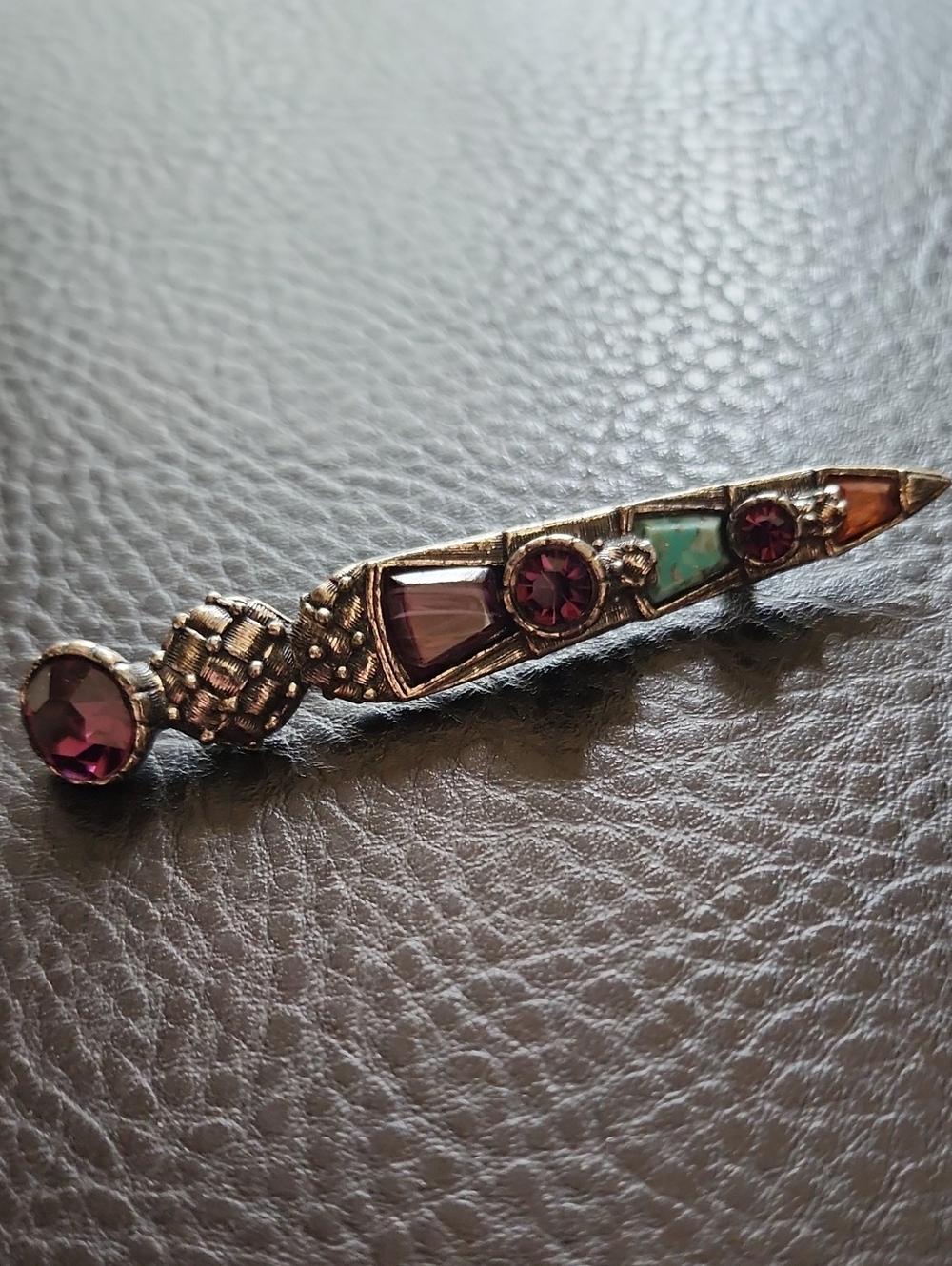 Vintage Miracle Multicolor Stone Brooch